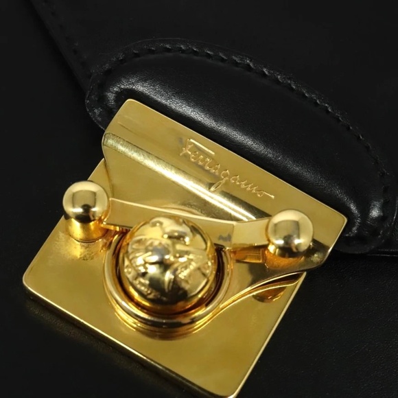 Salvatore Ferragamo Flap Lock Studded Leather Backpack - Picture 5 of 7